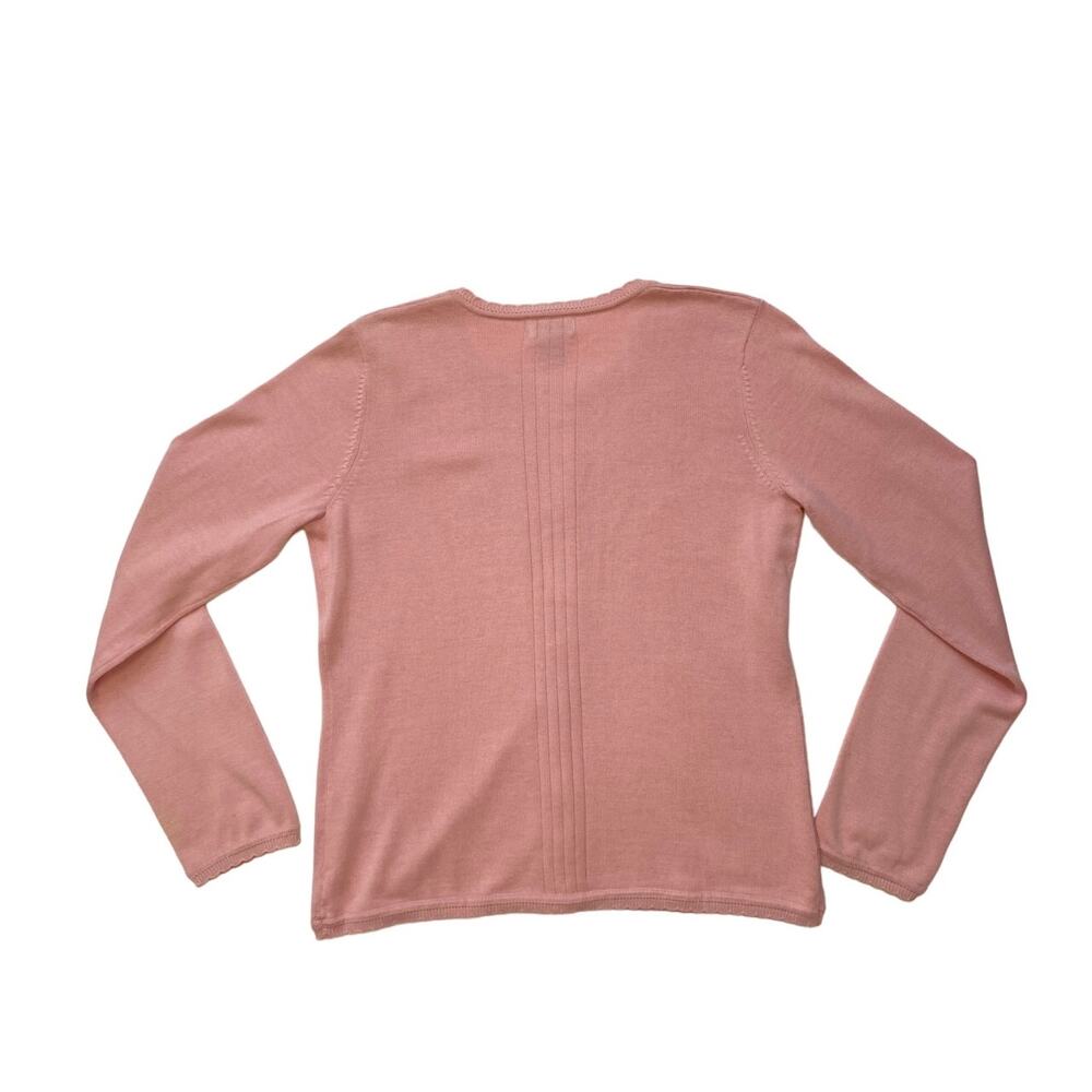 So Blue By Sigrid Olsen Pink Scalloped Trim Cardi… - image 4